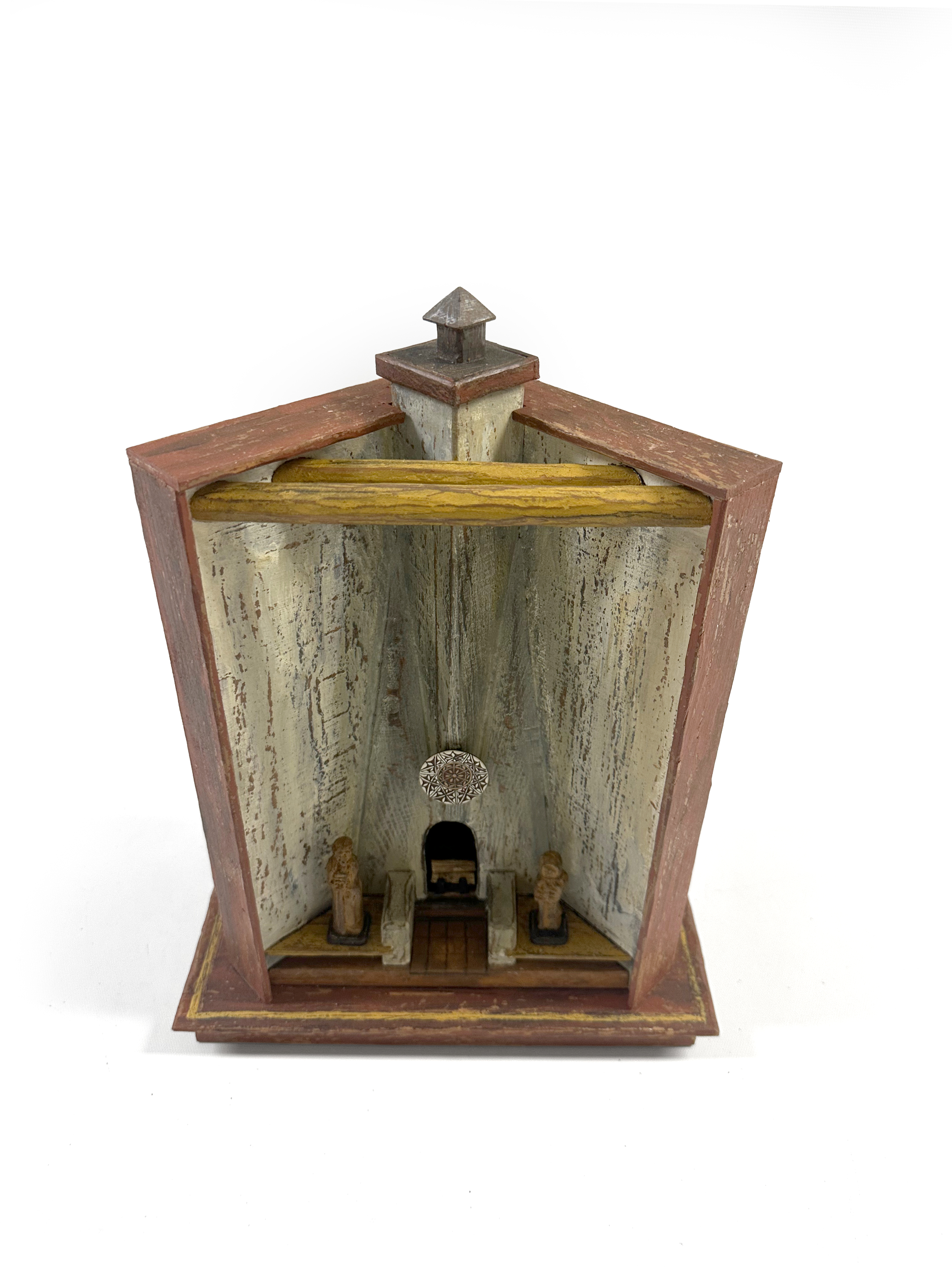 Fechin House Piano Room Fireplace sculpture, alternate angle